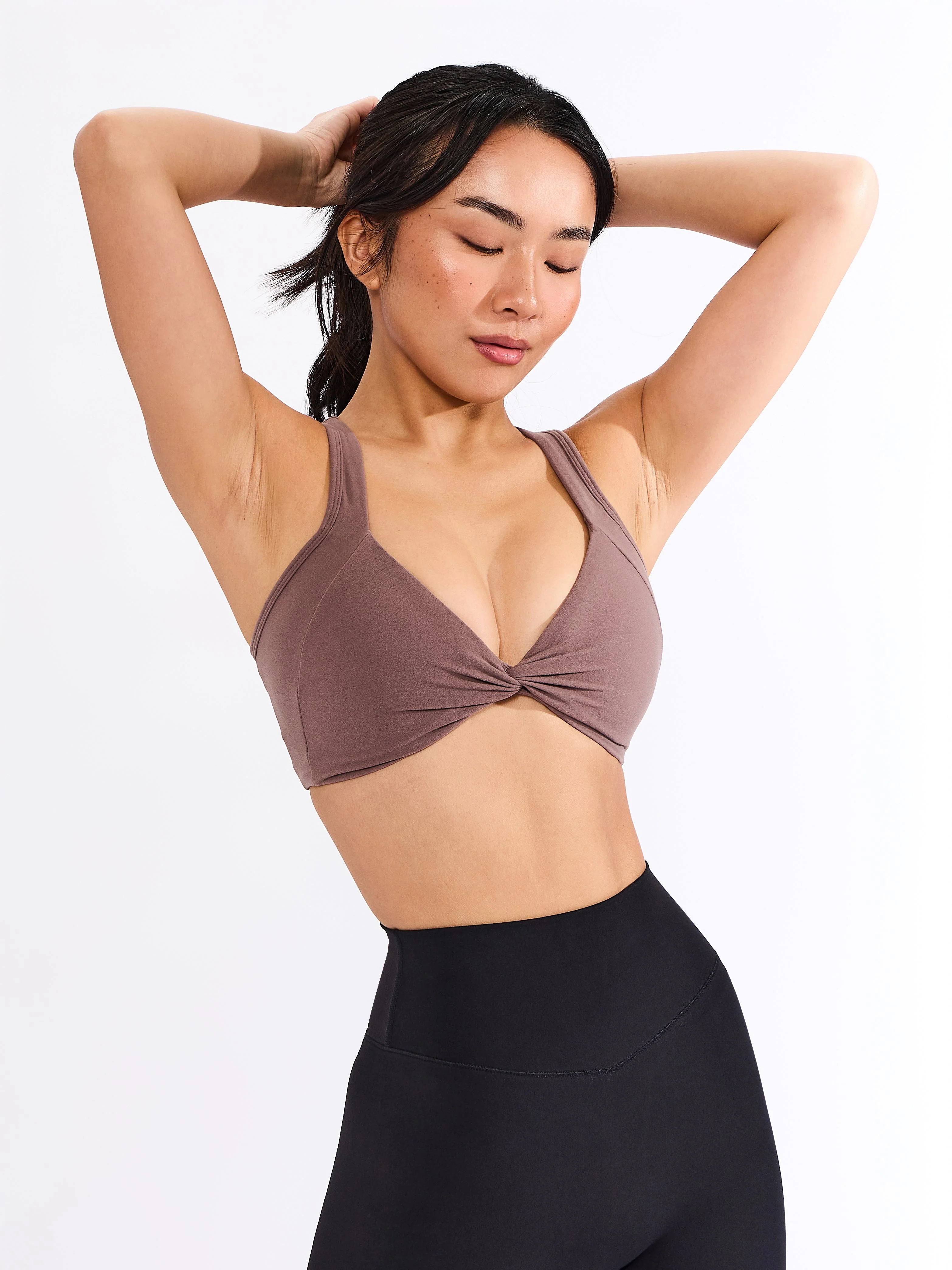 Twisted Curve Sports Bra - Mocha Berry - Image 3