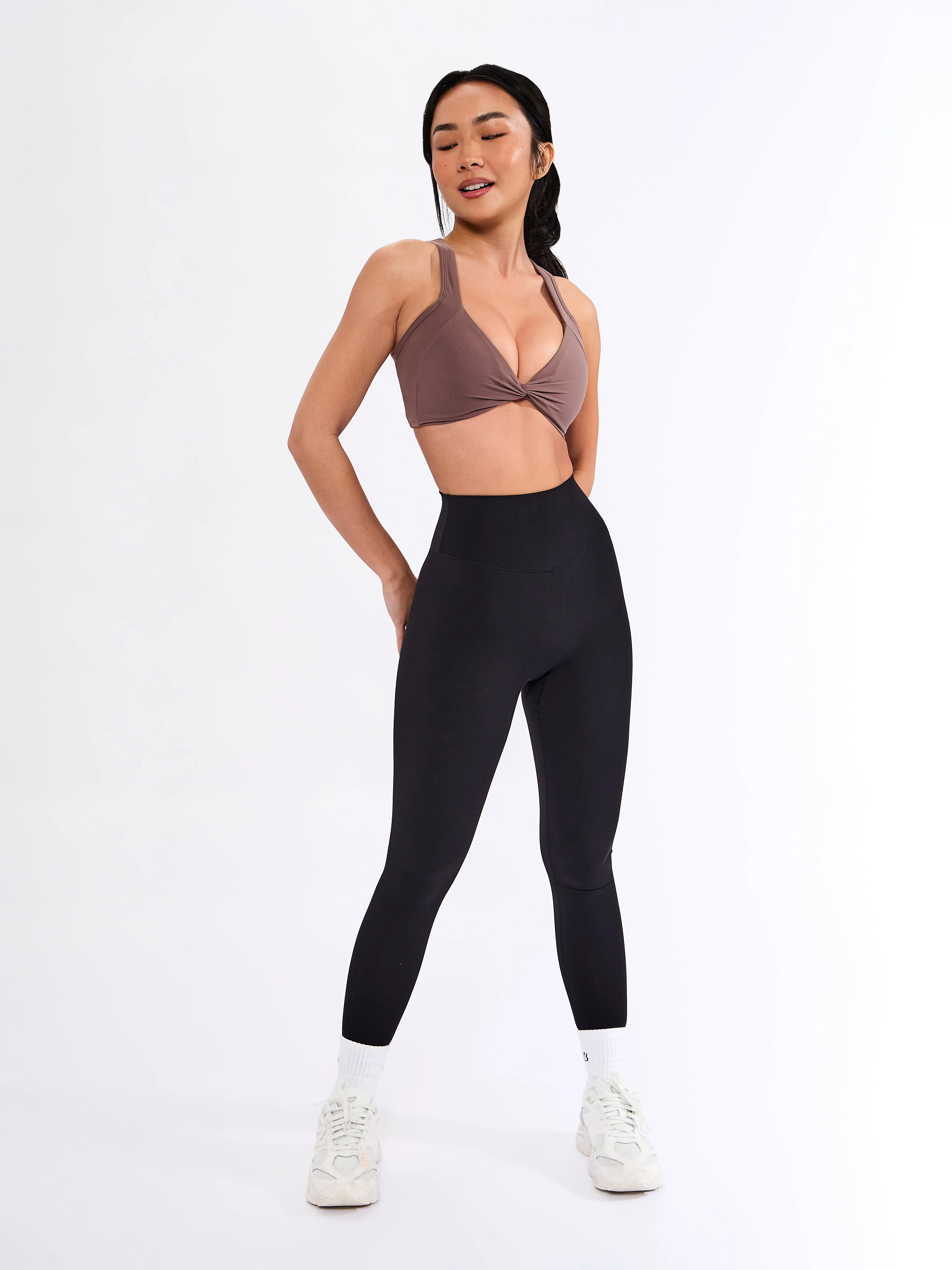 Twisted Curve Sports Bra - Mocha Berry - Image 4