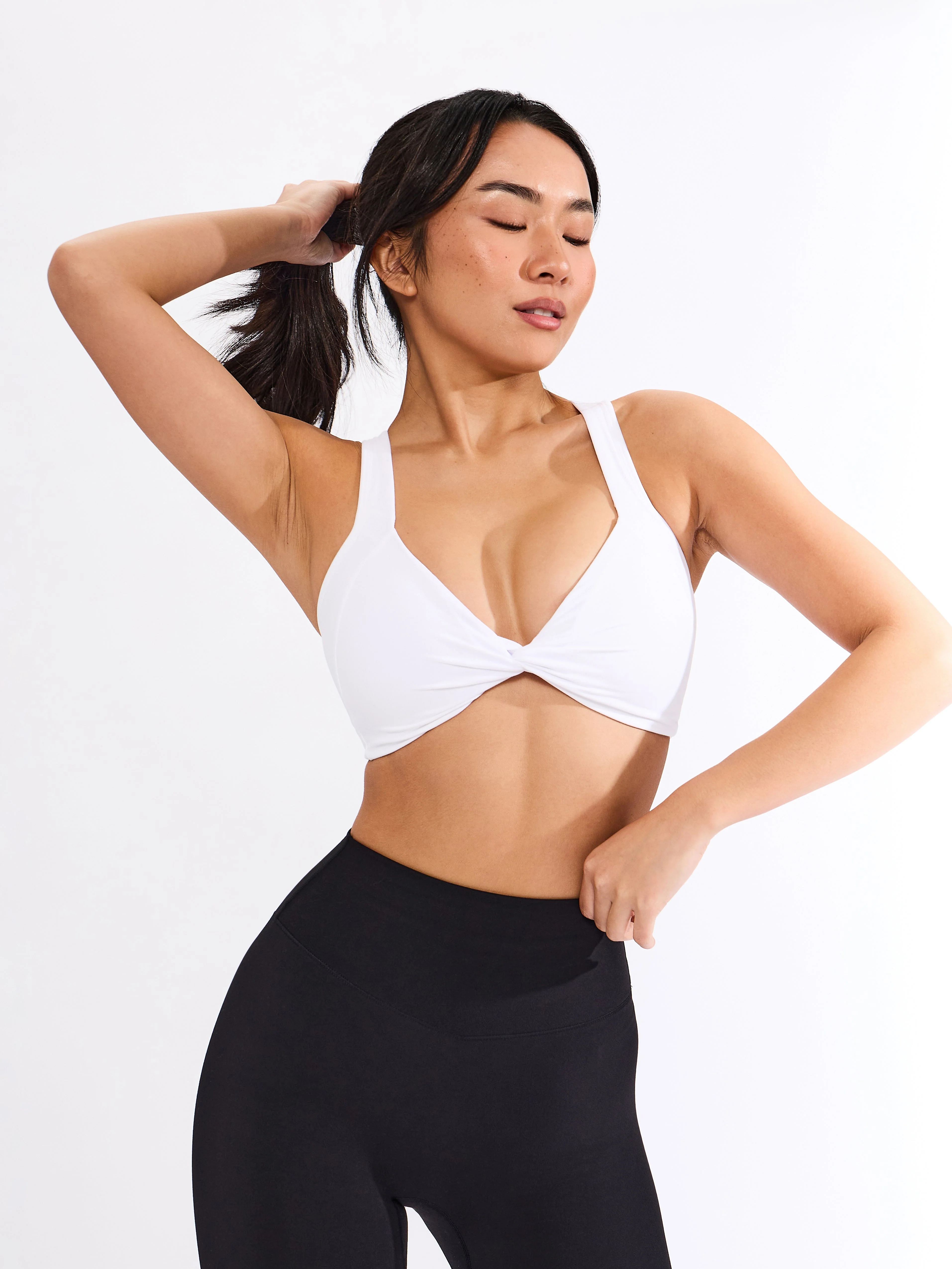 Twisted Curve Sports Bra - White - Image 4