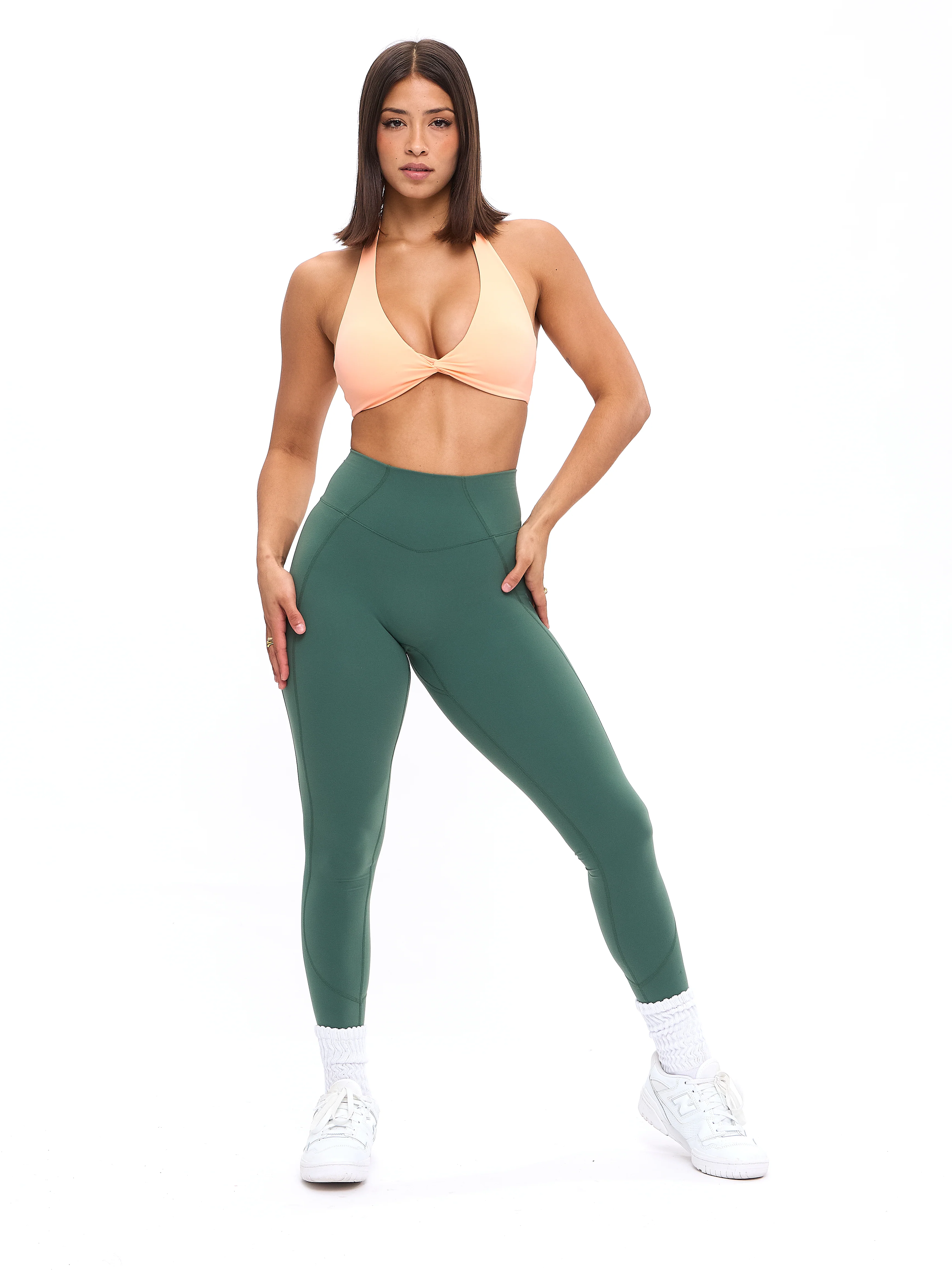 Twisted Halter Sports Bra - Peach Rings - Image 5