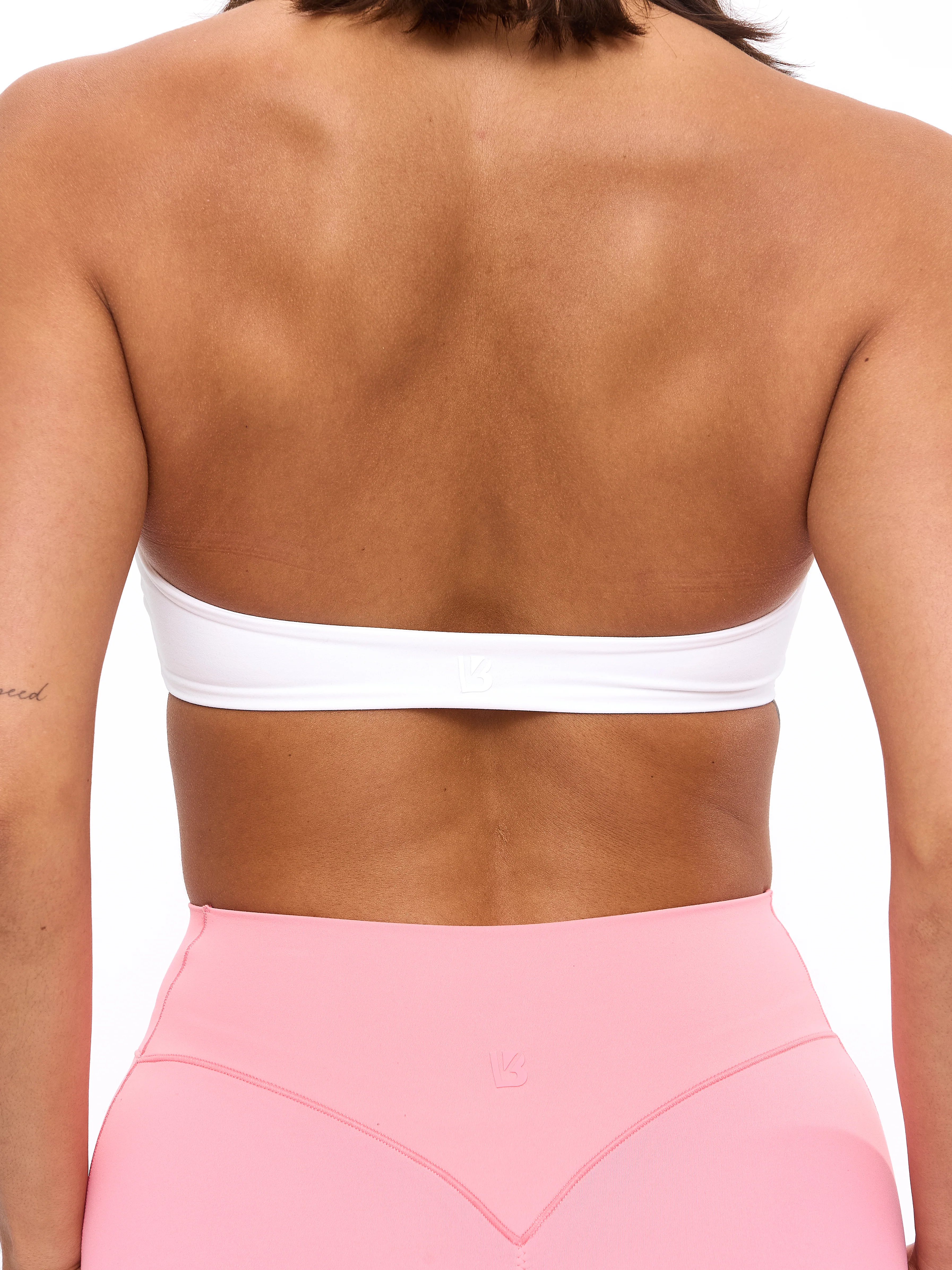 Twisted Halter Sports Bra - White - Image 3