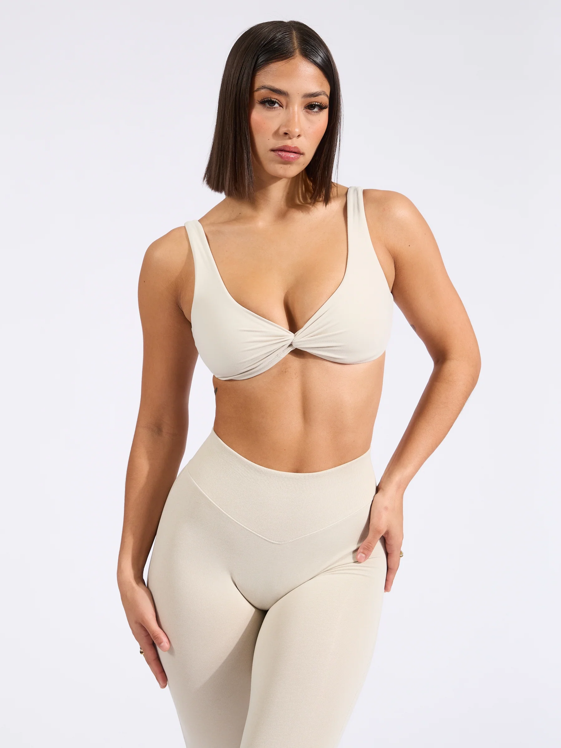 Twisted Sports Bra - Bone - Image 3