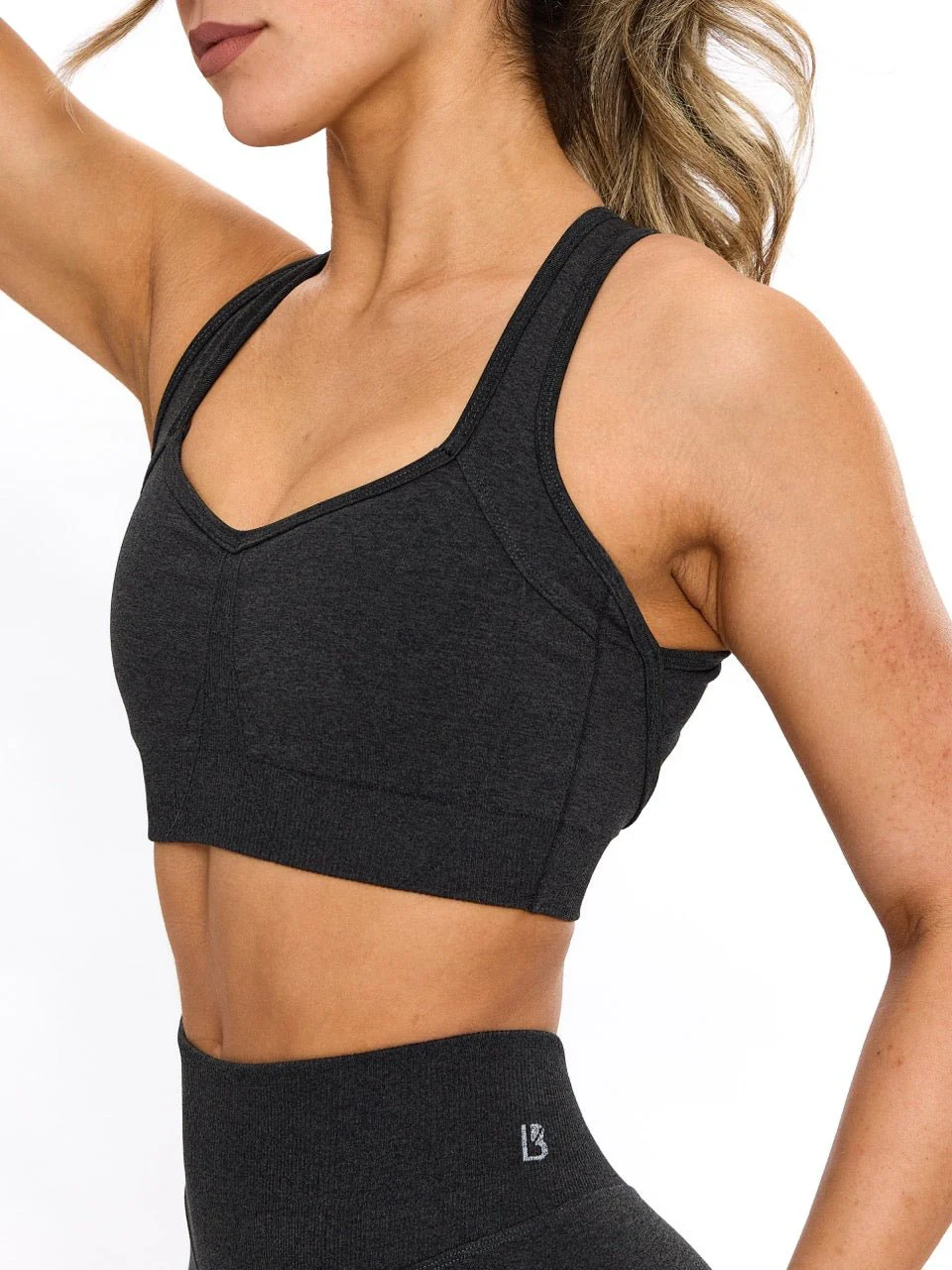 Vida Seamless Sports Bra - Charcoal - Image 4