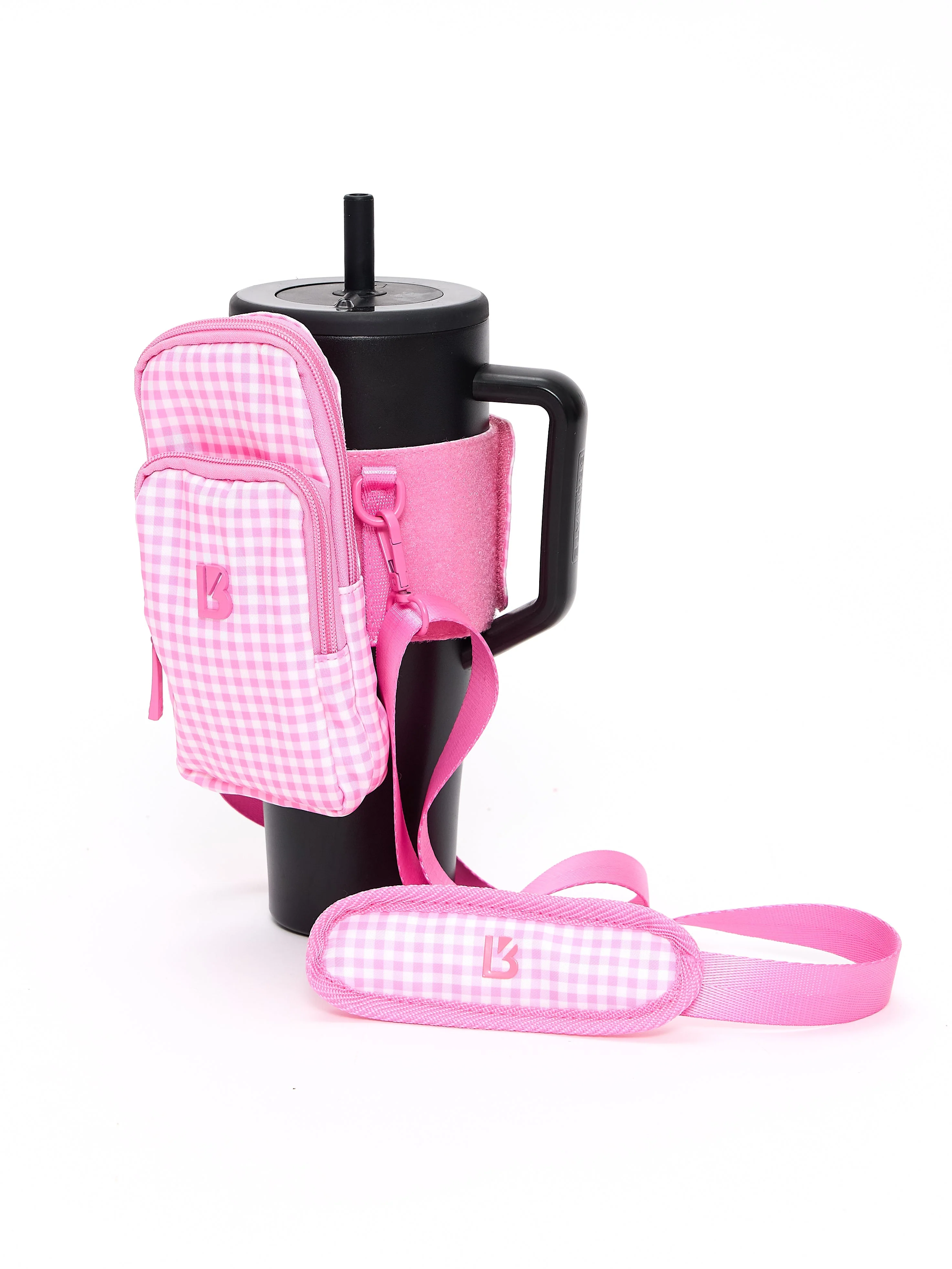 Water Bottle Sleeve - Pink Gingham - Image 4
