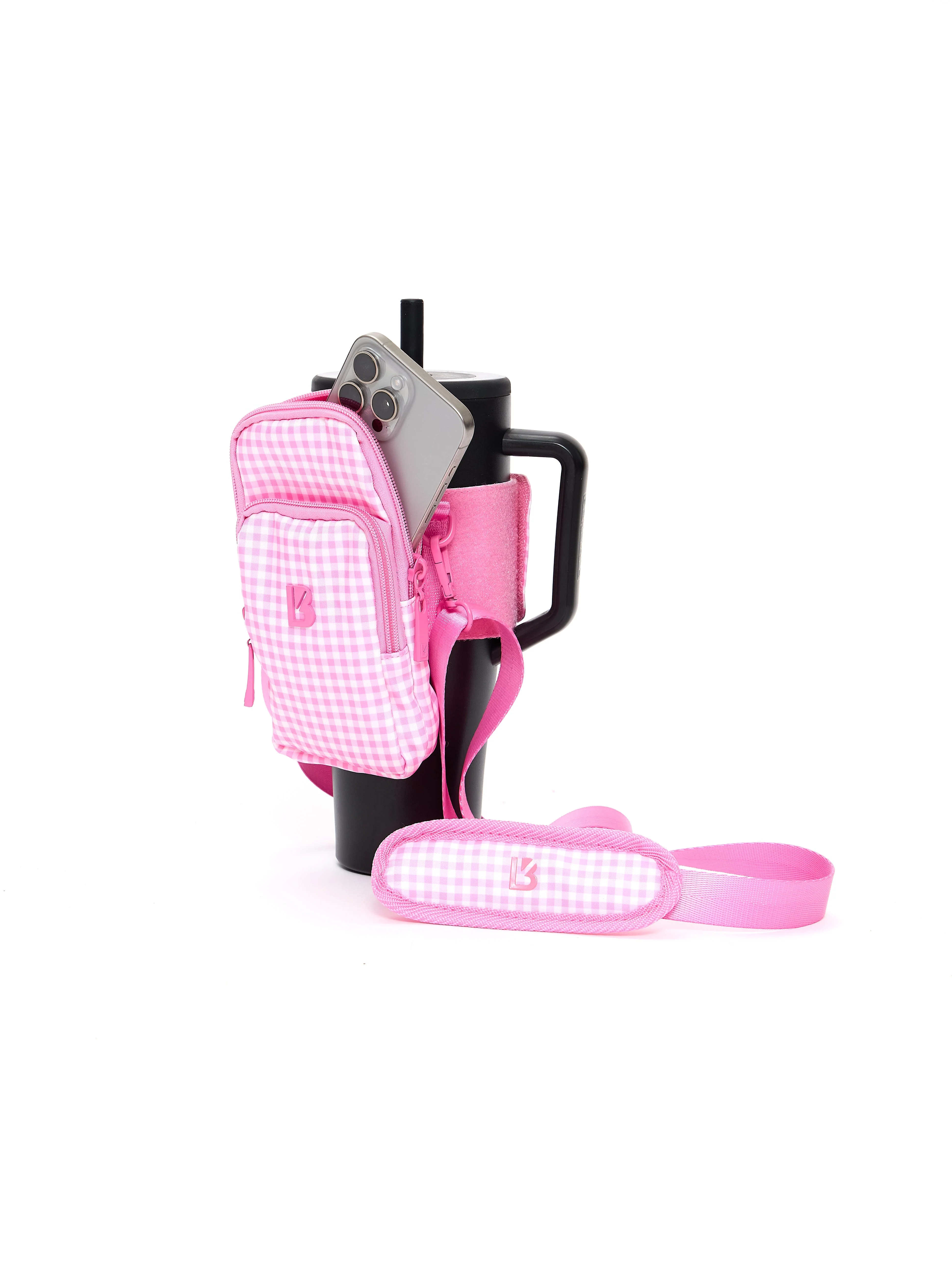 Water Bottle Sleeve - Pink Gingham - Image 5